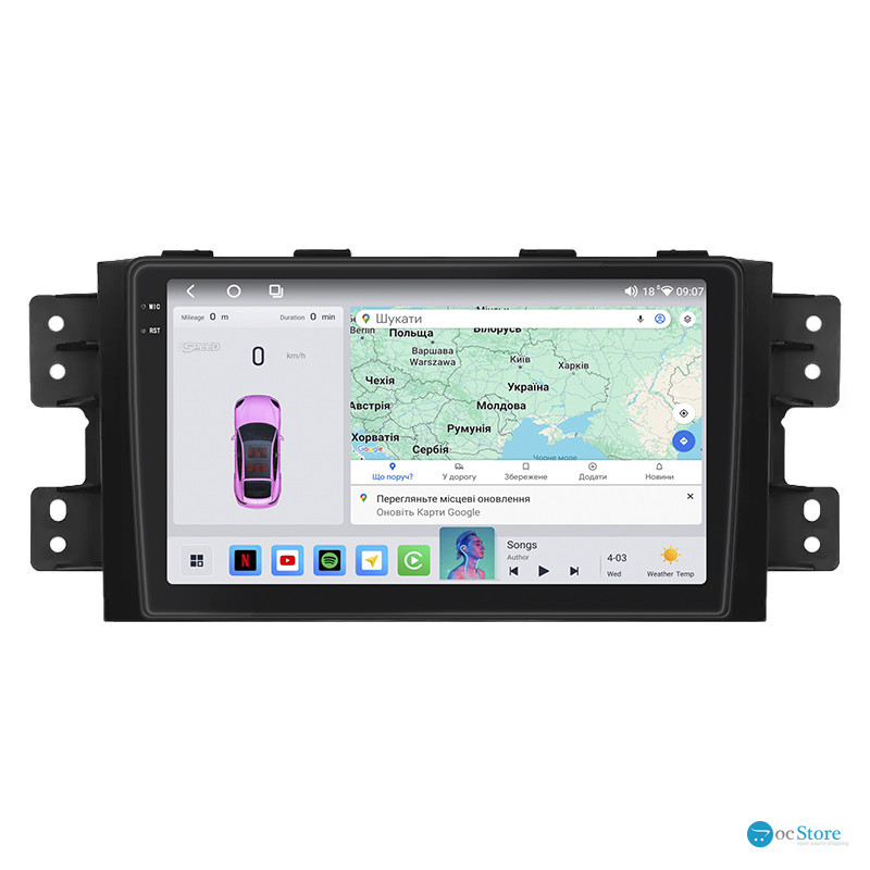 Штатная магнитола Lesko для Kia Mohave I Рестайлинг 2 2019-н.в. экран 9" 4/64 QLED CarPlay 4G Wi-Fi GPS 360 Prime